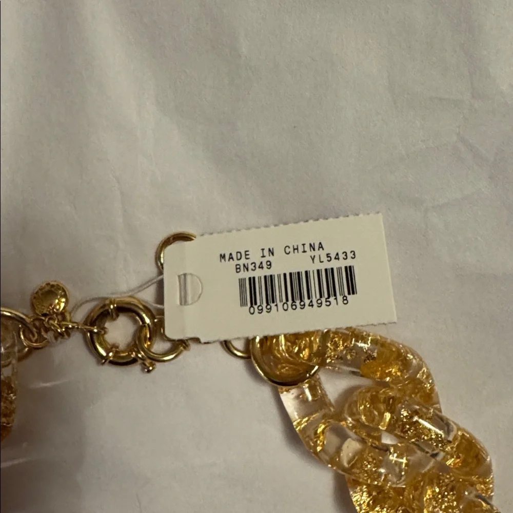 J.Crew Chunky link necklace with gold flakes BN349
